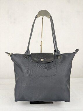 Longchamp Le Pliage Nylon Leather Tote Shoulder Bag Black - Preowned - Hot Deal
